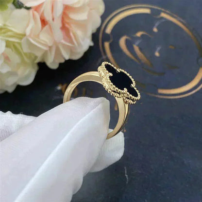 [Elite]CLOVER ONYX RING