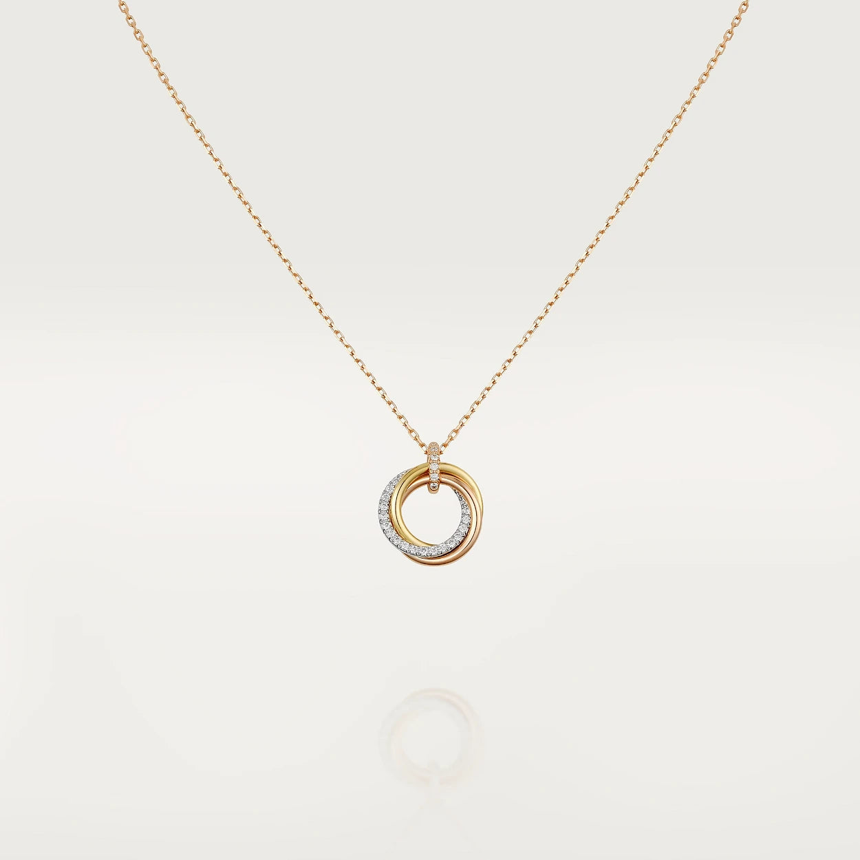 [Elite]TRINITY NECKLACE SILVER GOLD PINK GOLD DIAMONDS