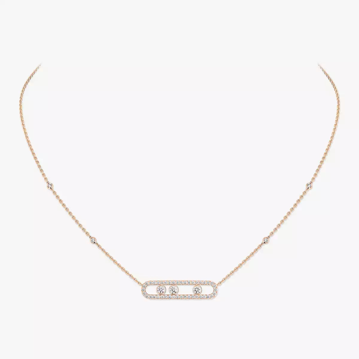 [Elite] Move Pave_ Rose Gold Diamond Necklace