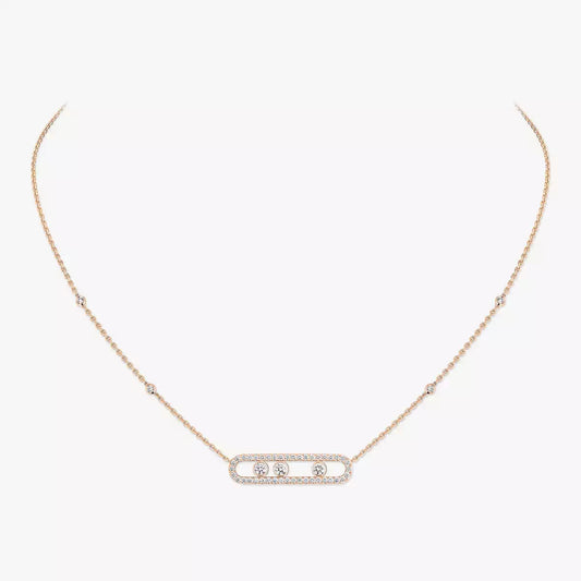 [Elite] Move Pave_ Rose Gold Diamond Necklace