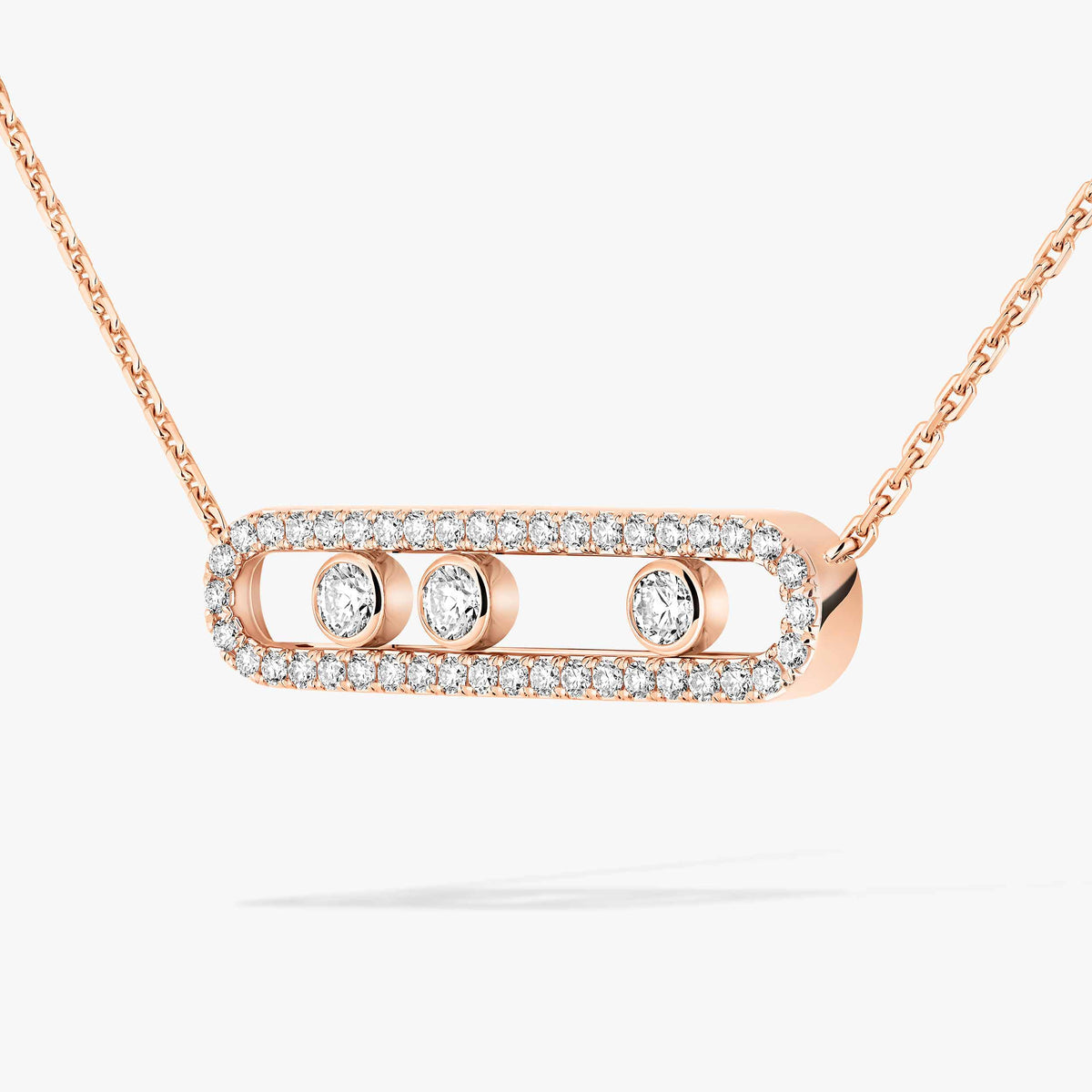 [Elite] Move Pave_ Rose Gold Diamond Necklace