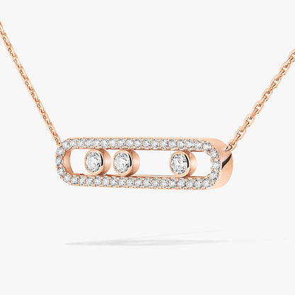 [Elite] Move Pave_ Rose Gold Diamond Necklace