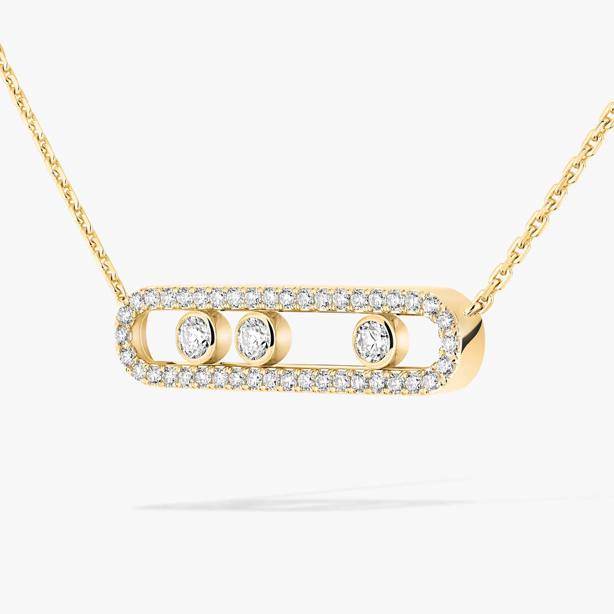 [Elite] Move Pave_ Rose Gold Diamond Necklace