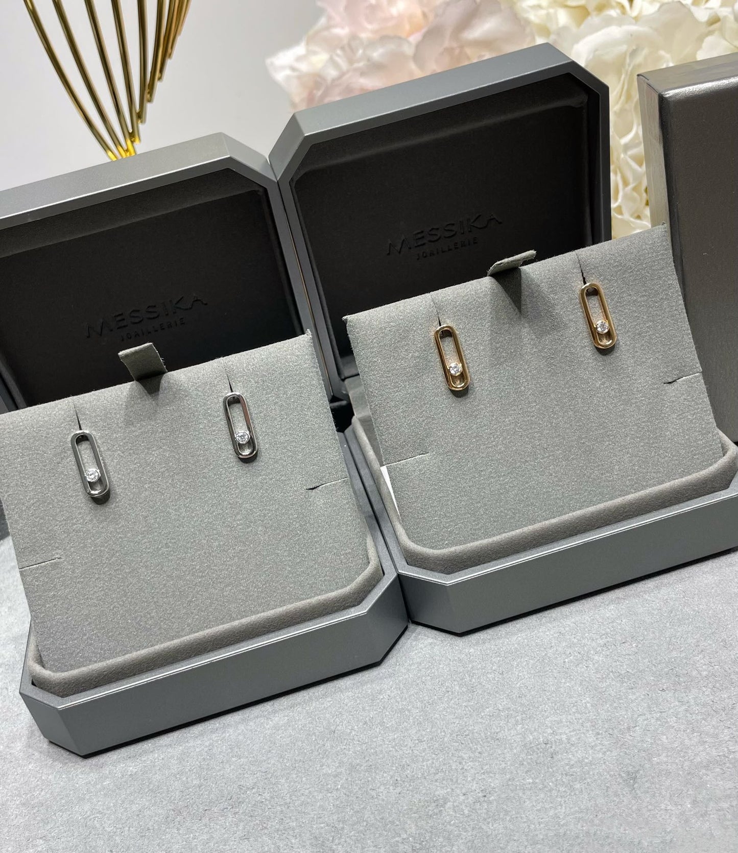 [Elite]MOVE UNO SMALL 1 DIAMOND EARRINGS