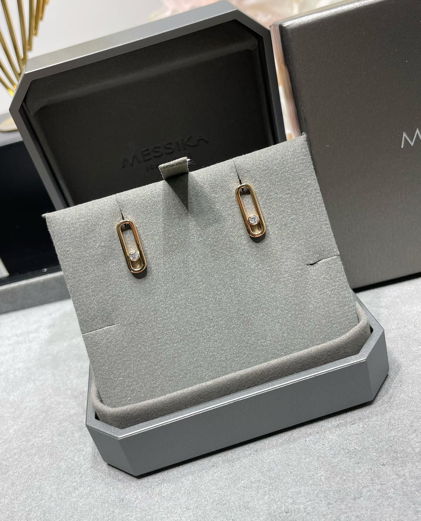 [Elite]MOVE UNO SMALL 1 DIAMOND EARRINGS