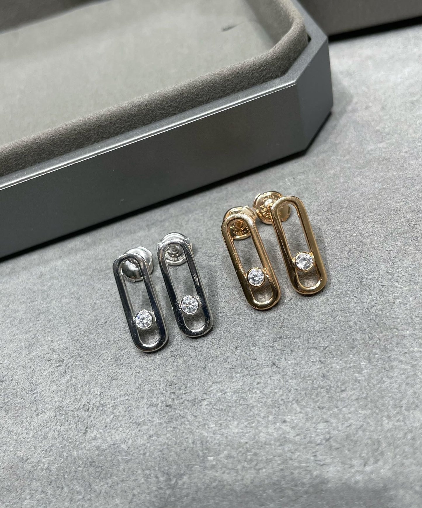 [Elite]MOVE UNO SMALL 1 DIAMOND EARRINGS