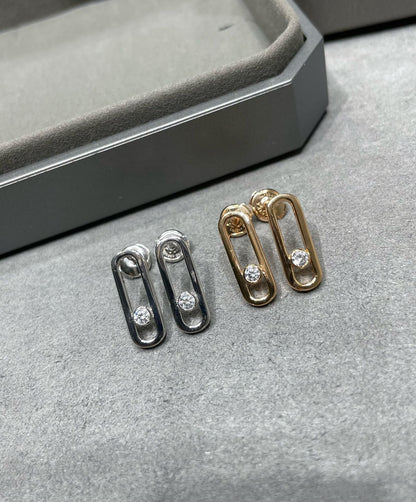 [Elite]MOVE UNO SMALL 1 DIAMOND EARRINGS
