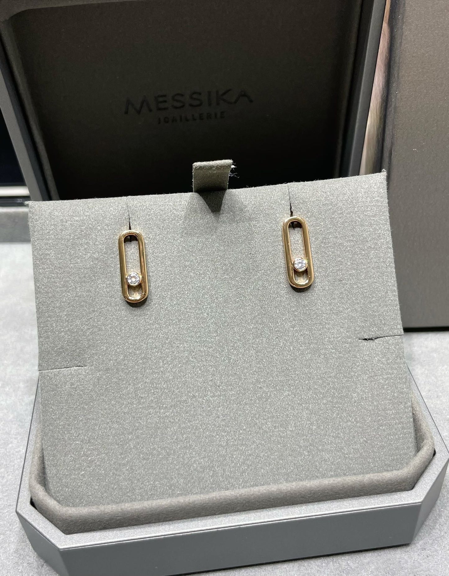 [Elite]MOVE UNO SMALL 1 DIAMOND EARRINGS