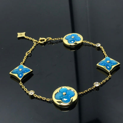 [Elite]STAR AND SUN 4 MOTIF BLUE BRACELET