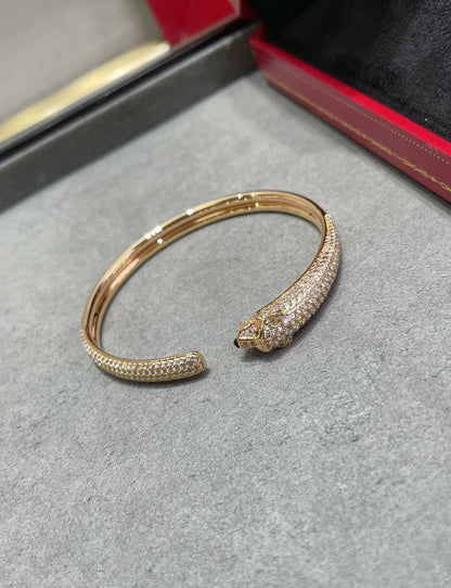[Elite]PANTHERE FULL DIAMOND OPEN BRACELET