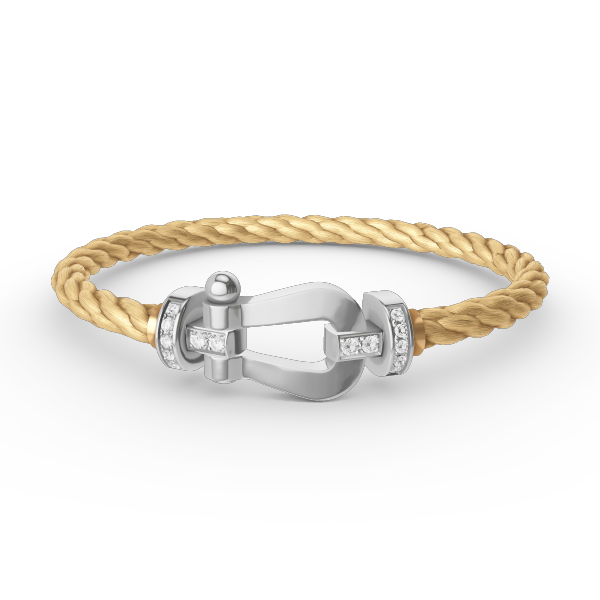 [Elite]FORCE LARGE HORSESHOE HALF DIAMOND BRACELET SILVER