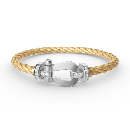 [Elite]FORCE LARGE HORSESHOE HALF DIAMOND BRACELET SILVER