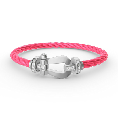 [Elite]FORCE LARGE HORSESHOE HALF DIAMOND BRACELET SILVER