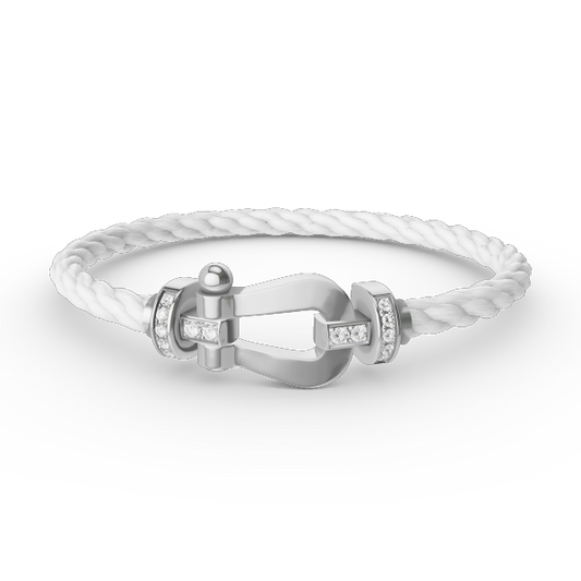[Elite]FORCE LARGE HORSESHOE HALF DIAMOND BRACELET SILVER