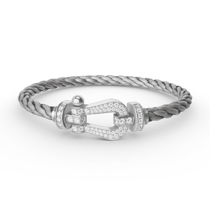 [Elite]FORCE LARGE HORSESHOE FULL DIAMOND BRACELET SILVER
