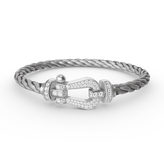 [Elite]FORCE LARGE HORSESHOE FULL DIAMOND BRACELET SILVER