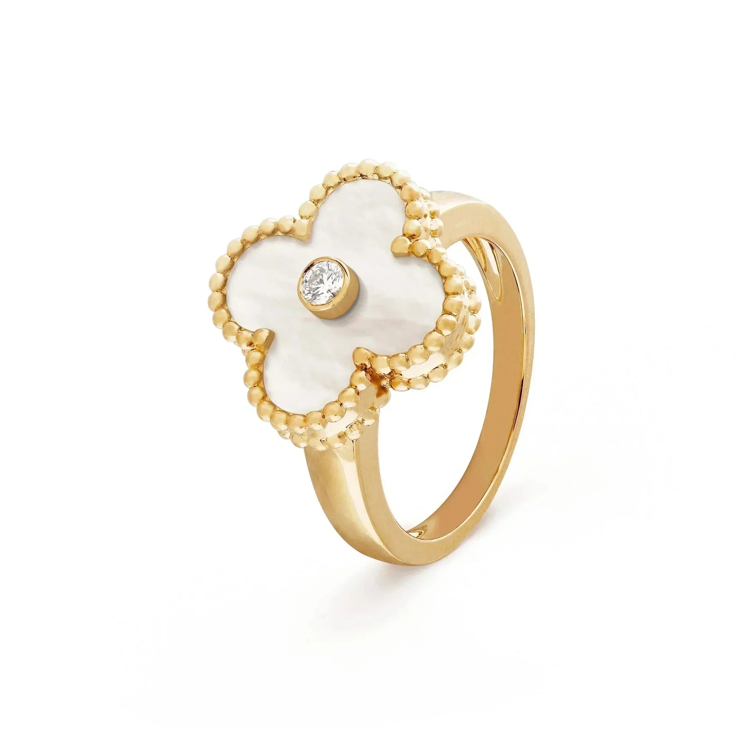 [Elite]CLOVER PINK MOP RING GOLD DIAMOND