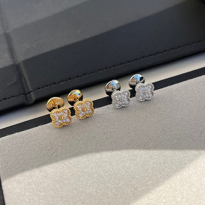 [Elite]CLOVER MINI DIAMOND STUD EARRINGS